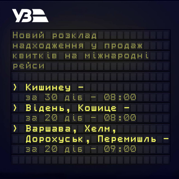 Укрзалізниця коригує час початку онлайн-продажу квитків на міжнародні потяги